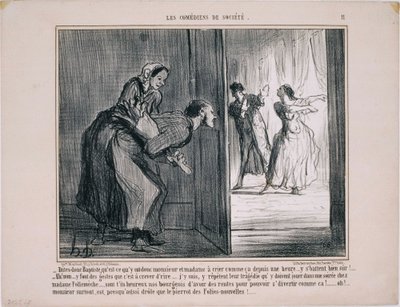 The Amateur Actors - Say, Baptiste, What Do They Have... by Honoré Daumier
